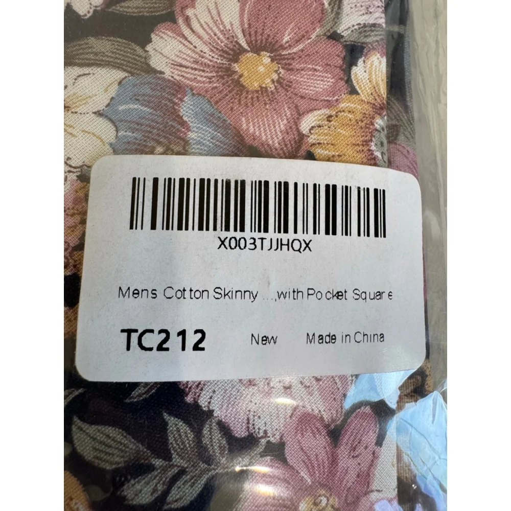 Men's Unbranded Floral Skinny Tie One Size peach blue Grey White Cotton